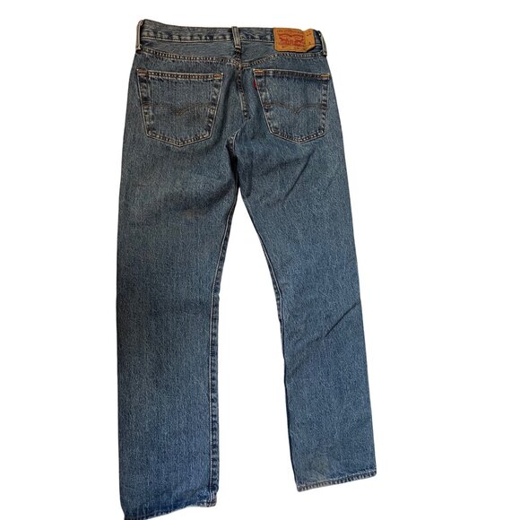 Levi's 501 Vintage Blue Denim Straight Leg Jeans Men's Size W32 L32 Classic Fit - Picture 4 of 10